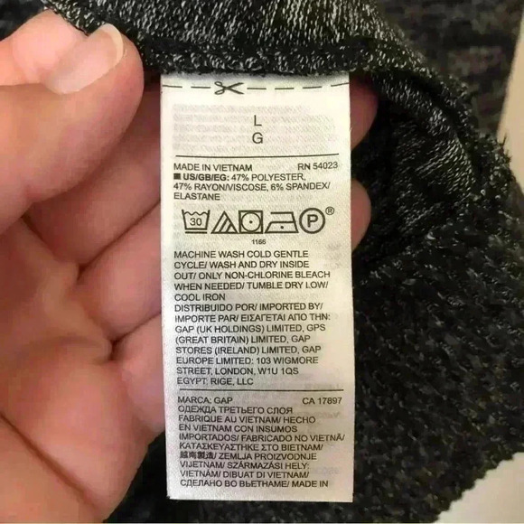 Gap Oversized Hooded Polyester Top Sweater Size L - Picture 5 of 7